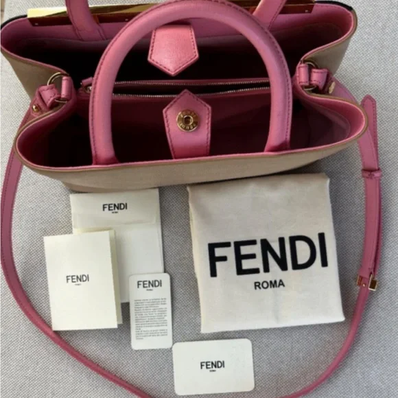 Fendi Monster Pink and Tan Women's Bag - Picture 3 of 9